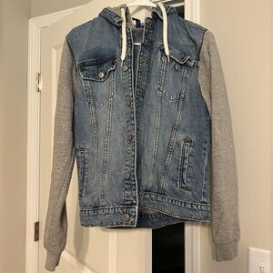 Jean jacket with hoodie